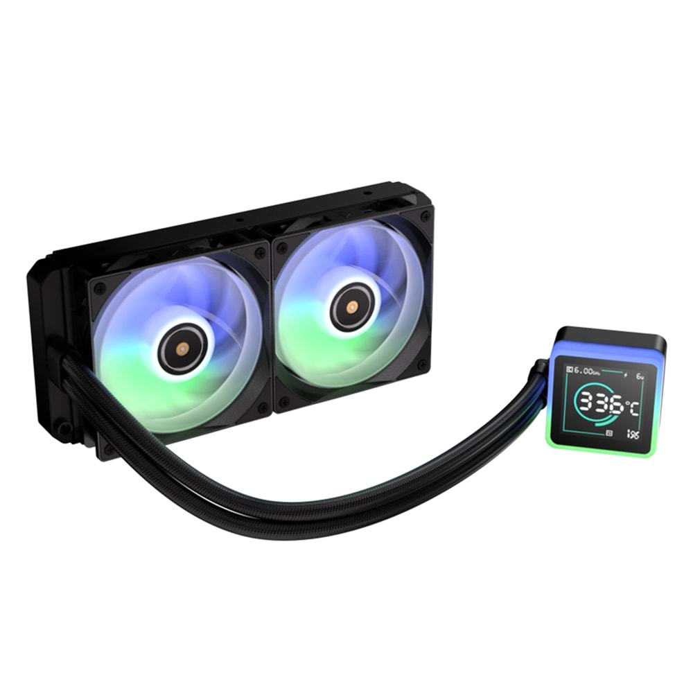 BitFenix KUZY BFW-KCD-240-BB27A-RP Dijital Göstergeli ARGB Fanlı 240mm Sıvı İşlemci Soğutucu AM5/LGA1851 Outlet