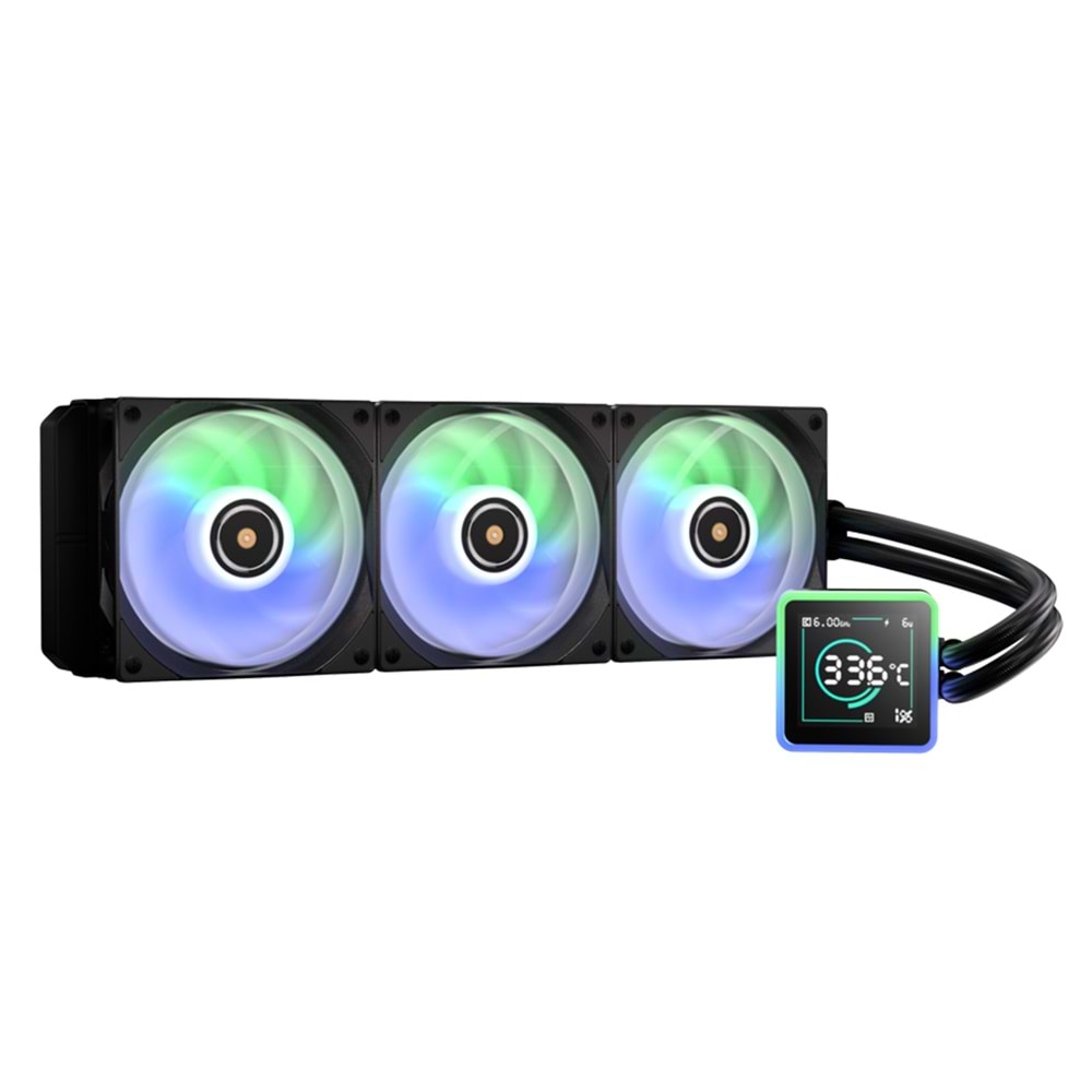 BitFenix KUZY BFW-KCD-360-BB27A-RP Dijital Göstergeli ARGB Fanlı AM5/LGA1851 Siyah 360mm LCD Sıvı Soğutucu Outlet