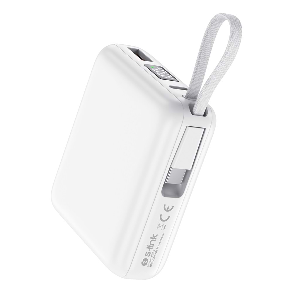 S-link P335 10000mAh PD35W+QC30W-HSC22,5W Gri LCD Taşınabilir Pil Şarj Cihazı Powerbank