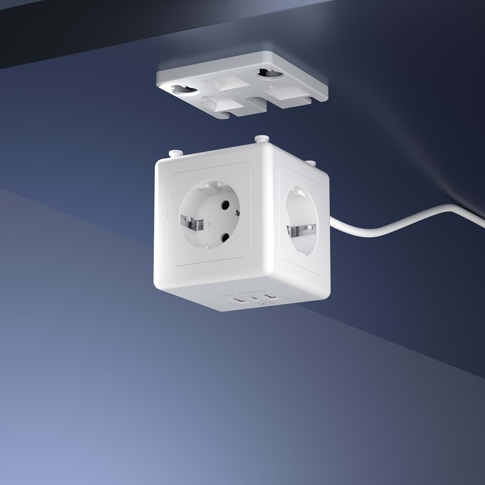 S-link PRZ04 4 Soketli 2 USB + Type-C PD20W 2M Akım Korumalı Priz