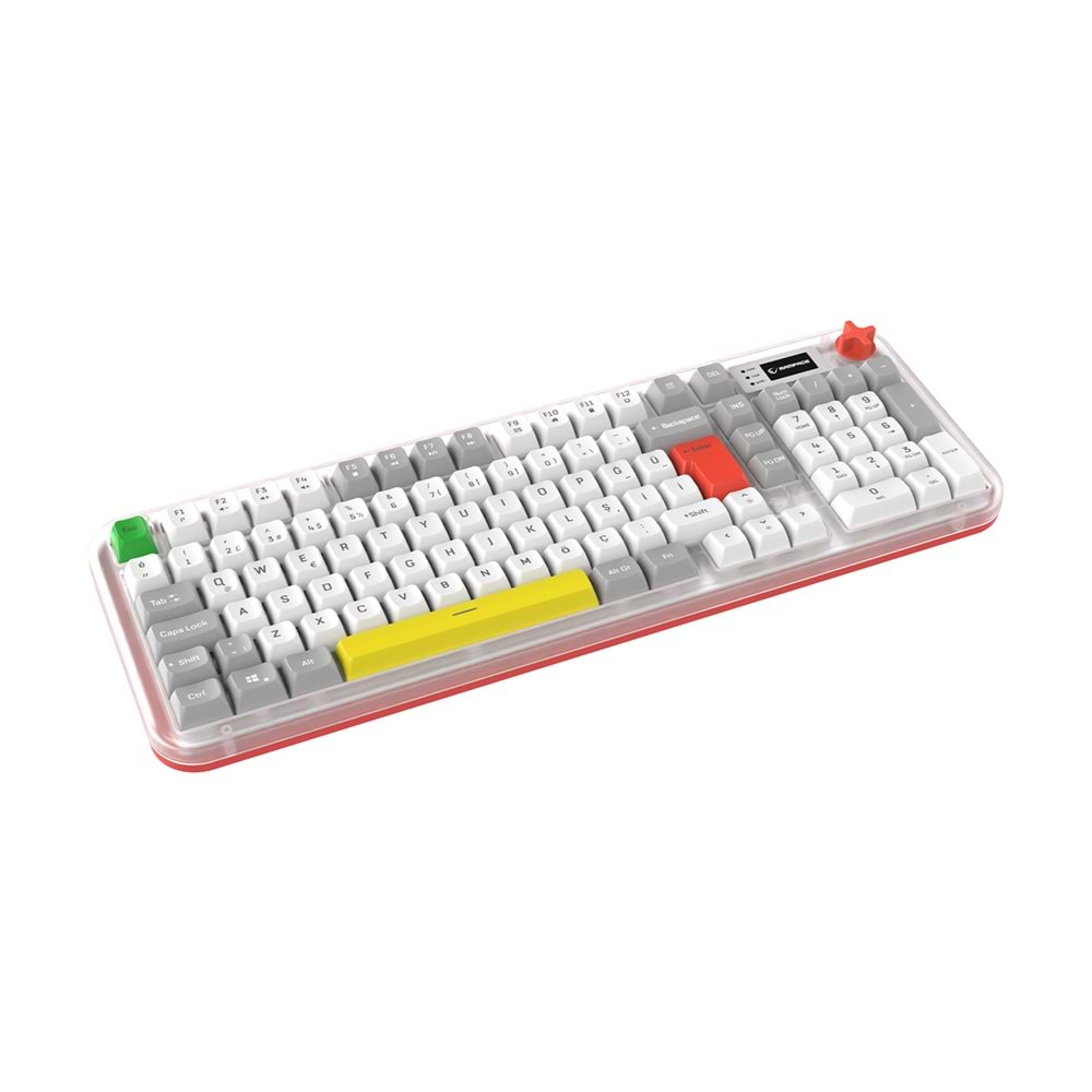 Rampage REFLECT 99 Sessiz Beyaz Gri RGB Q Membran Kablolu Oyuncu Klavyesi Type-C