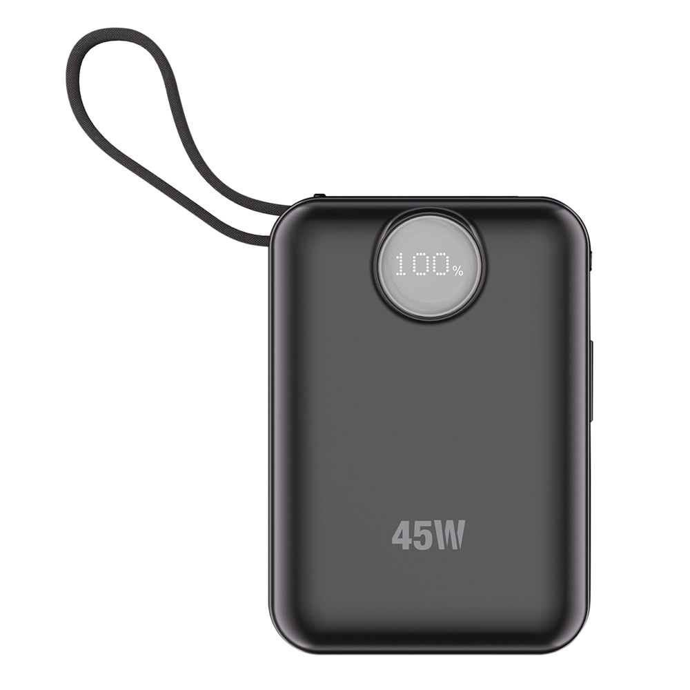 S-Link G450 20000mAh PD45W QC3.0 Dahili Kablolu LCD Ekranlı Siyah Taşınabilir Şarj Cihazı Powerbank