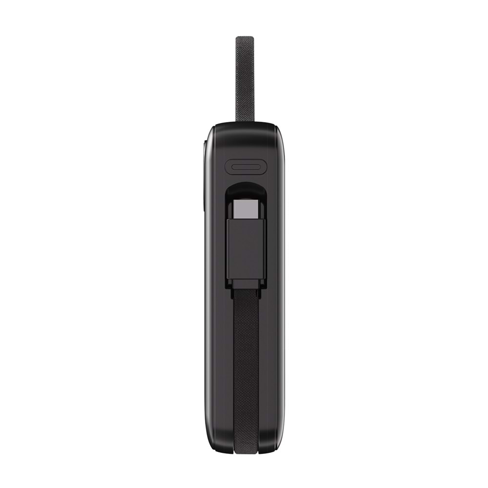 S-Link G450 20000mAh PD45W QC3.0 Dahili Kablolu LCD Ekranlı Siyah Taşınabilir Şarj Cihazı Powerbank