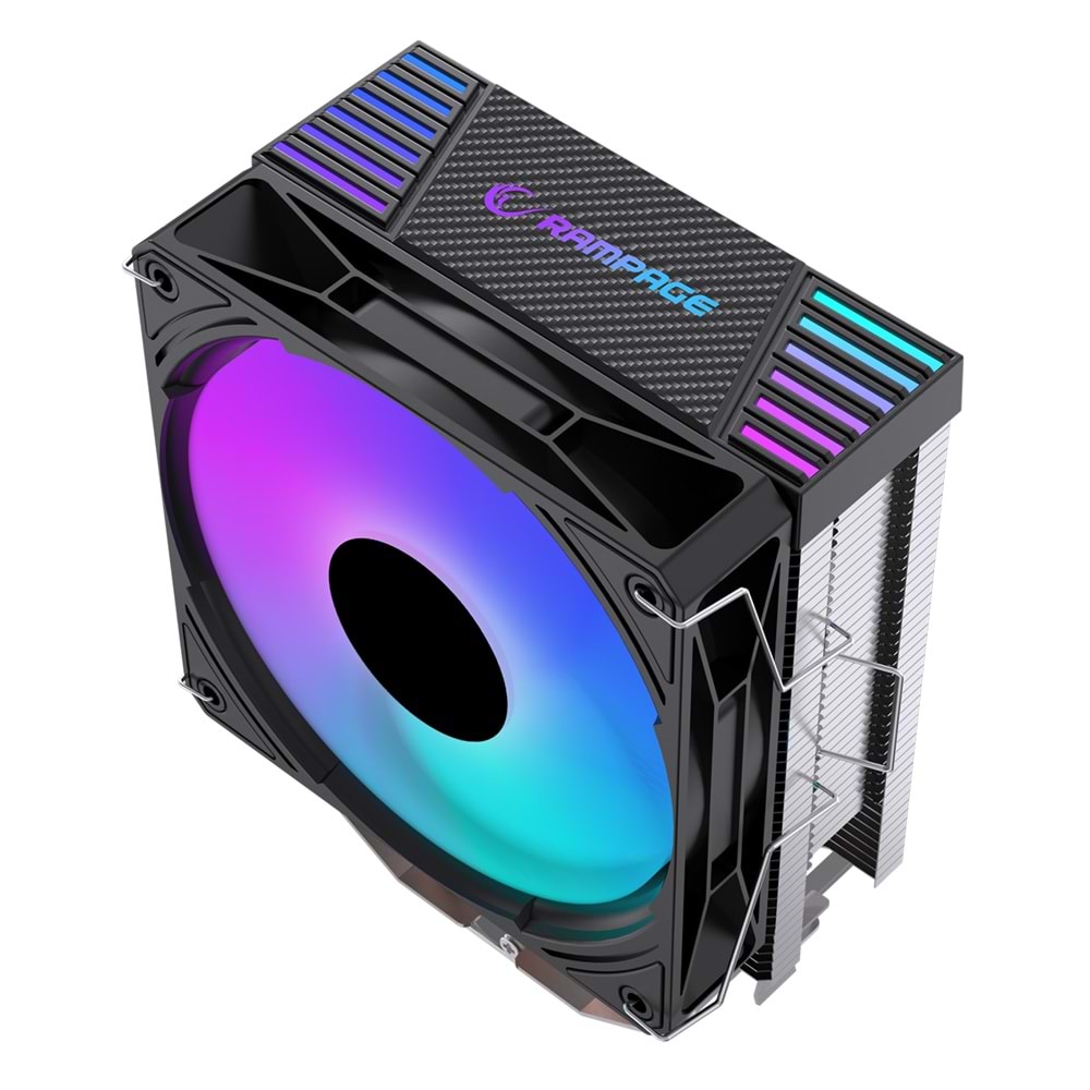 Rampage OCTAGON C40 Siyah ARGB 120mm 170W TDP İşlemci Hava Soğutucu AM5 LGA1851