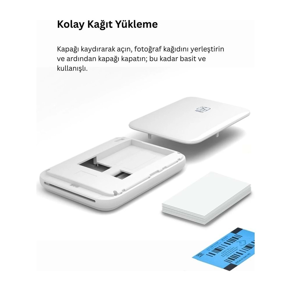 Hanin MT53 Taşınabilir Kablosuz Bluetooth Mini Fotoğraf Yazıcı 5 Kağıt Hediyeli