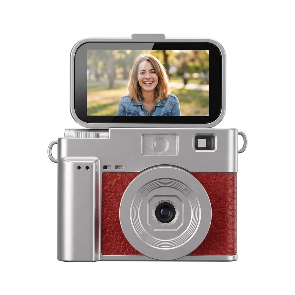 Everest ADK1983 Kahve 2K QHD 1.47 İnç Mini Retro Dijital Kamera