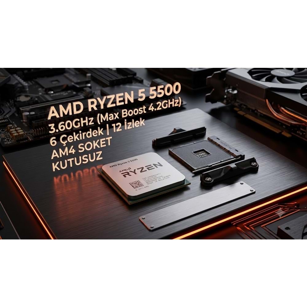 AMD Ryzen 5 5500 3.60GHz 6 Çekirdek 12 İzlek AM4 Soket İşlemci Kutusuz