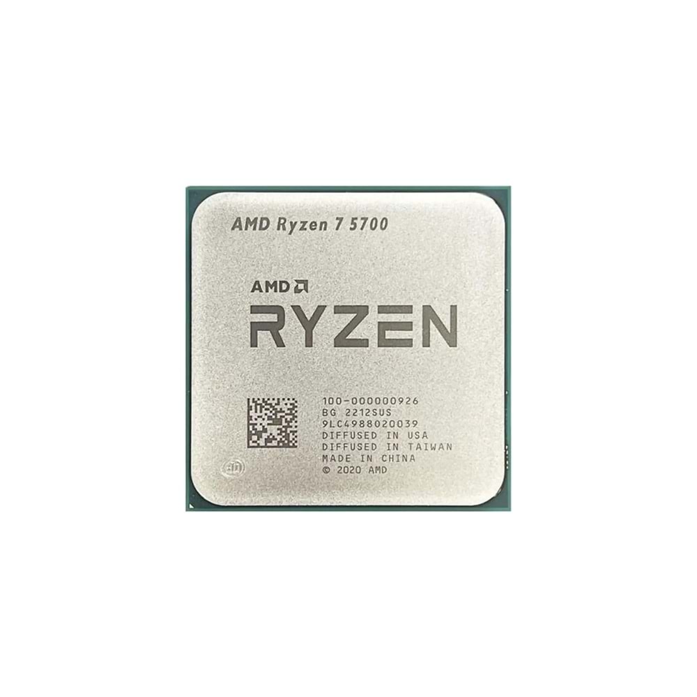 AMD RYZEN 7 5700 20MB 8çekirdekli VGA YOK AM4 65w Kutusuz+Fansız İşlemci