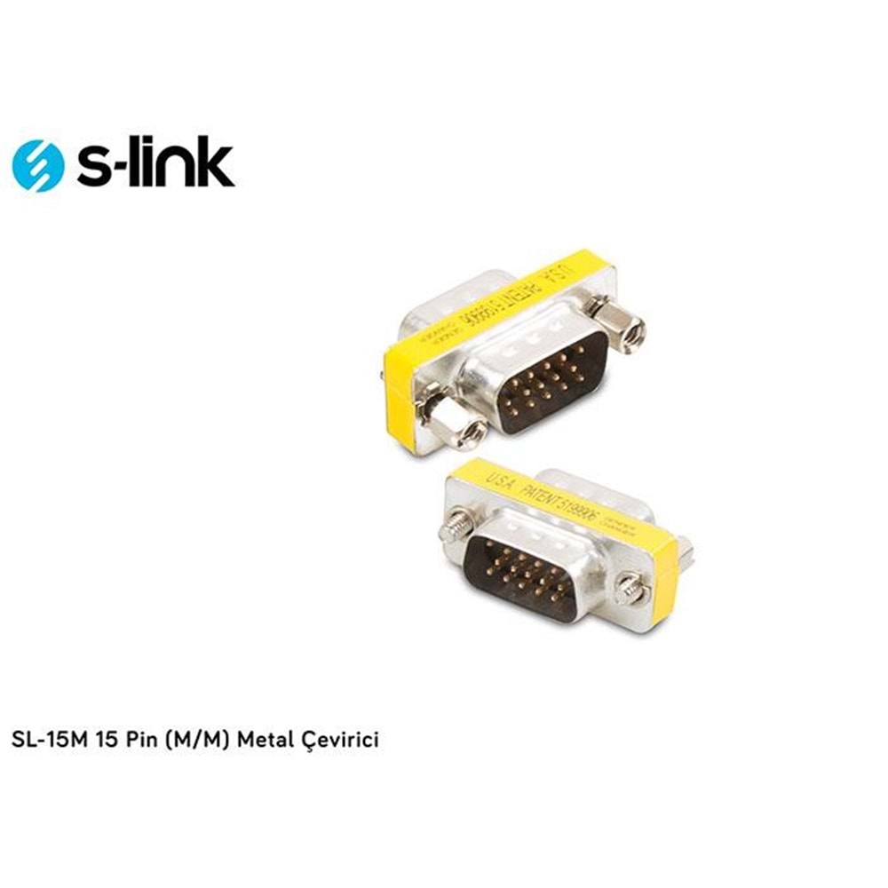 S-link SL-15M 15 Pin VGA Dişi/Dişi Metal Çevirici