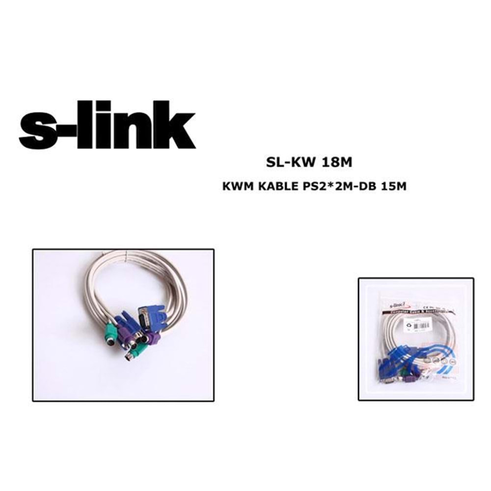 S-link SL-KW18M KWM Switch Kablosu VGA+PS2