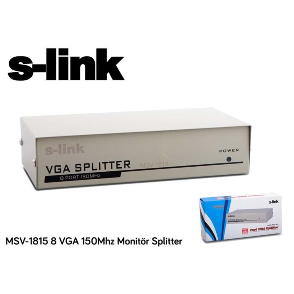 S-link MSV-1815 8 VGA 150Mhz Monitör Splitter