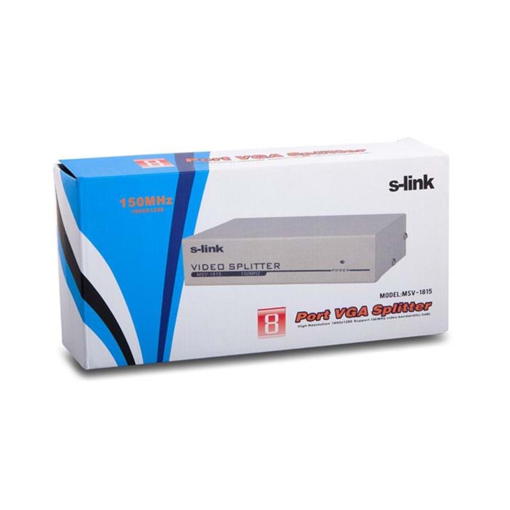 S-link MSV-1815 8 VGA 150Mhz Monitör Splitter