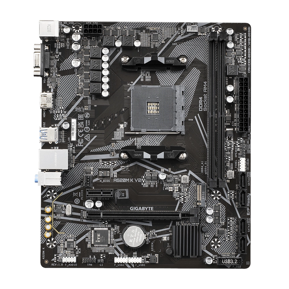 Gigabyte A520M K V2 1.0 DDR4 AMD A520 Soket AM4 DDR4 5100(OC)MHz mATX Gaming (Oyuncu) Anakart