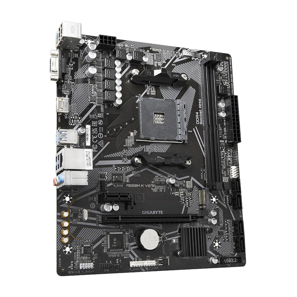 Gigabyte A520M K V2 1.0 DDR4 AMD A520 Soket AM4 DDR4 5100(OC)MHz mATX Gaming (Oyuncu) Anakart