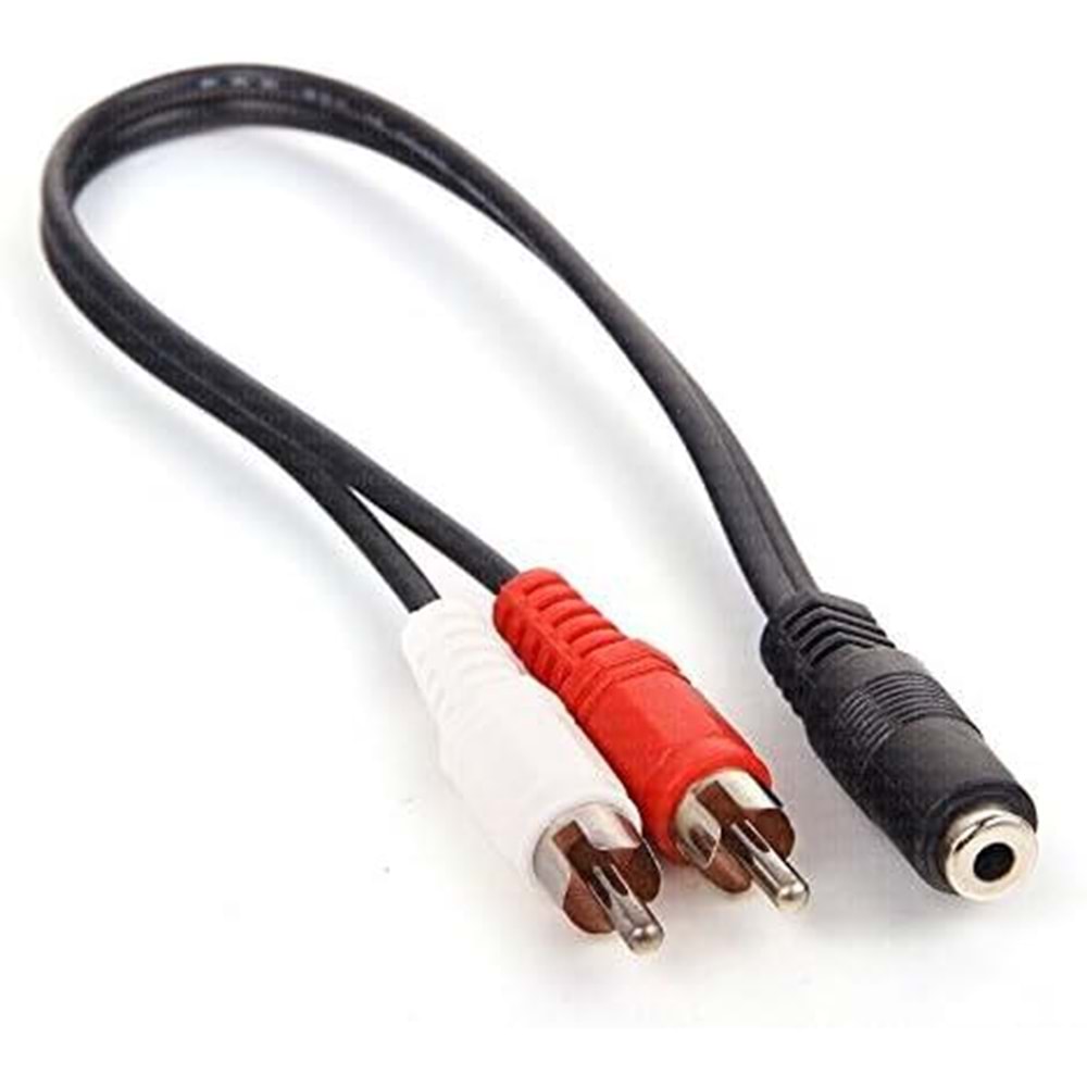 Dark 2 x RCA Erkek (Analog Ses) - 3.5mm Stereo Dişi Dönüştürücü AU35XRCA