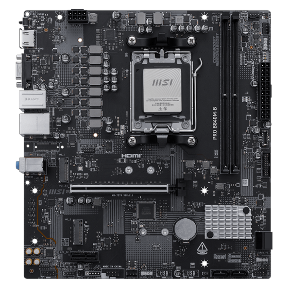 MSI PRO B840M-B AMD B840 DDR5 8000MHz OC AM5 Anakart