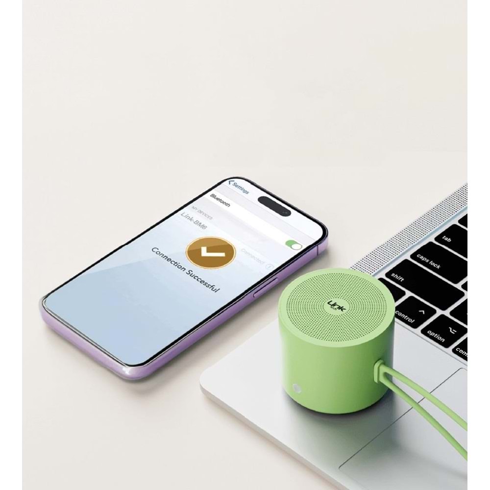 LinkTech Premıum Siyah BM6 Ekstra Bas Taşınabilir Mini Bluetooth Hoparlör
