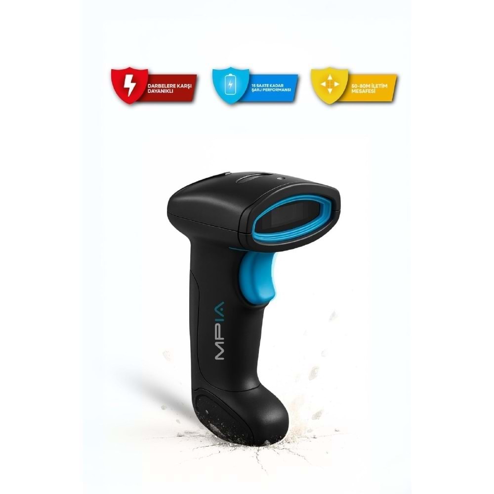 NBTech MPIA Mpıa Bs-2 Kablosuz Siyah zemin 1d/2d Standlı Barkod & Karekod Okuyucu