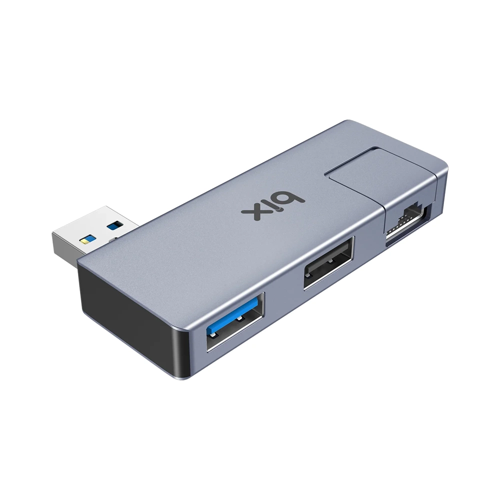 Bix BX22HB USB to Ethernet Gigabit, USB 3.2 USB 2.0 RJ45 Dönüştürücü Adaptör Hub