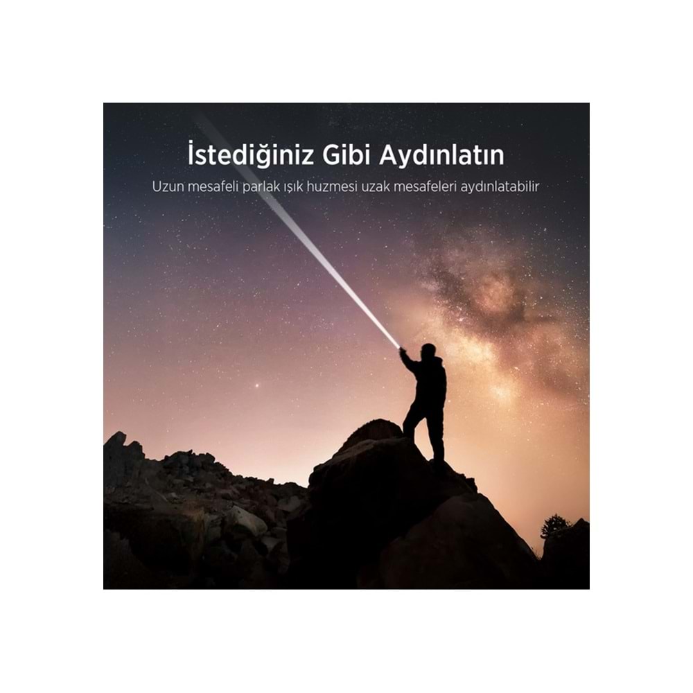BIX BX5102FL 60W LED 3000 Lümen Uzun Menzilli Kompakt El Feneri Gri