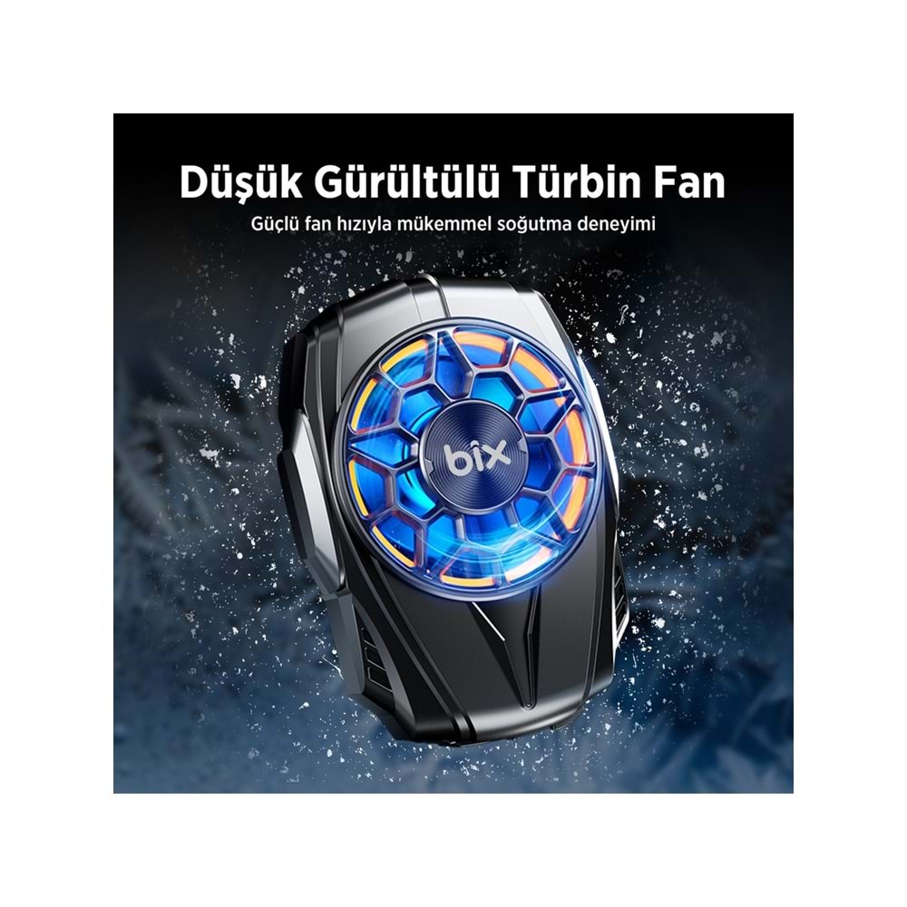 BIX BXCP04G Ultra Sessiz ve Güçlü Kablosuz Telefon Soğutucu Fan,4.5-7 Inç Uyumlu, Oyuncular Için Özel Tasarım