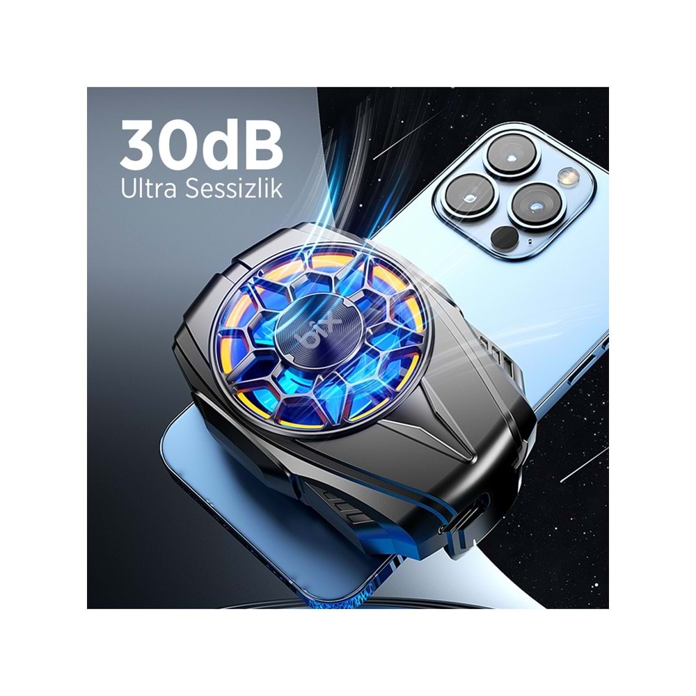 BIX BXCP04G Ultra Sessiz ve Güçlü Kablosuz Telefon Soğutucu Fan,4.5-7 Inç Uyumlu, Oyuncular Için Özel Tasarım
