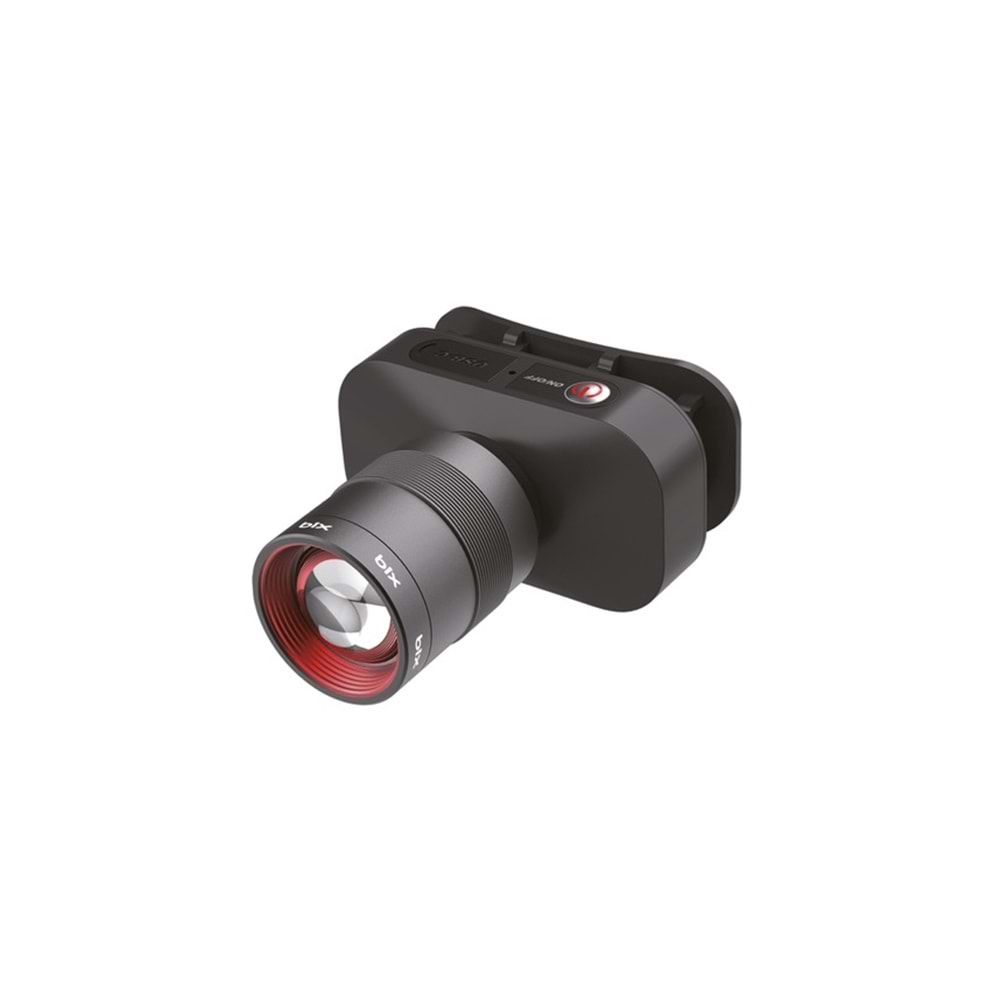 BIX BXT1FL Şarj Edilebilir 10W Kafa Feneri 750 Lümen 2500 mAh 4 Işık Modlu LED Kafa Lambası Siyah