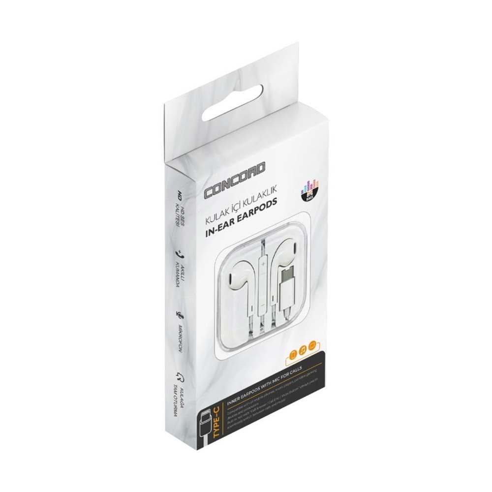 Concord C-901 TYPE-C Kulakiçi Telefon Mikrofonlu Kulaklık