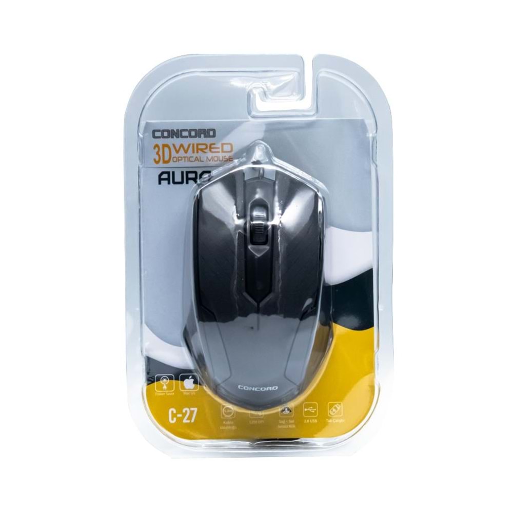 Concord C-27 AURA Kablolu Optik Mouse