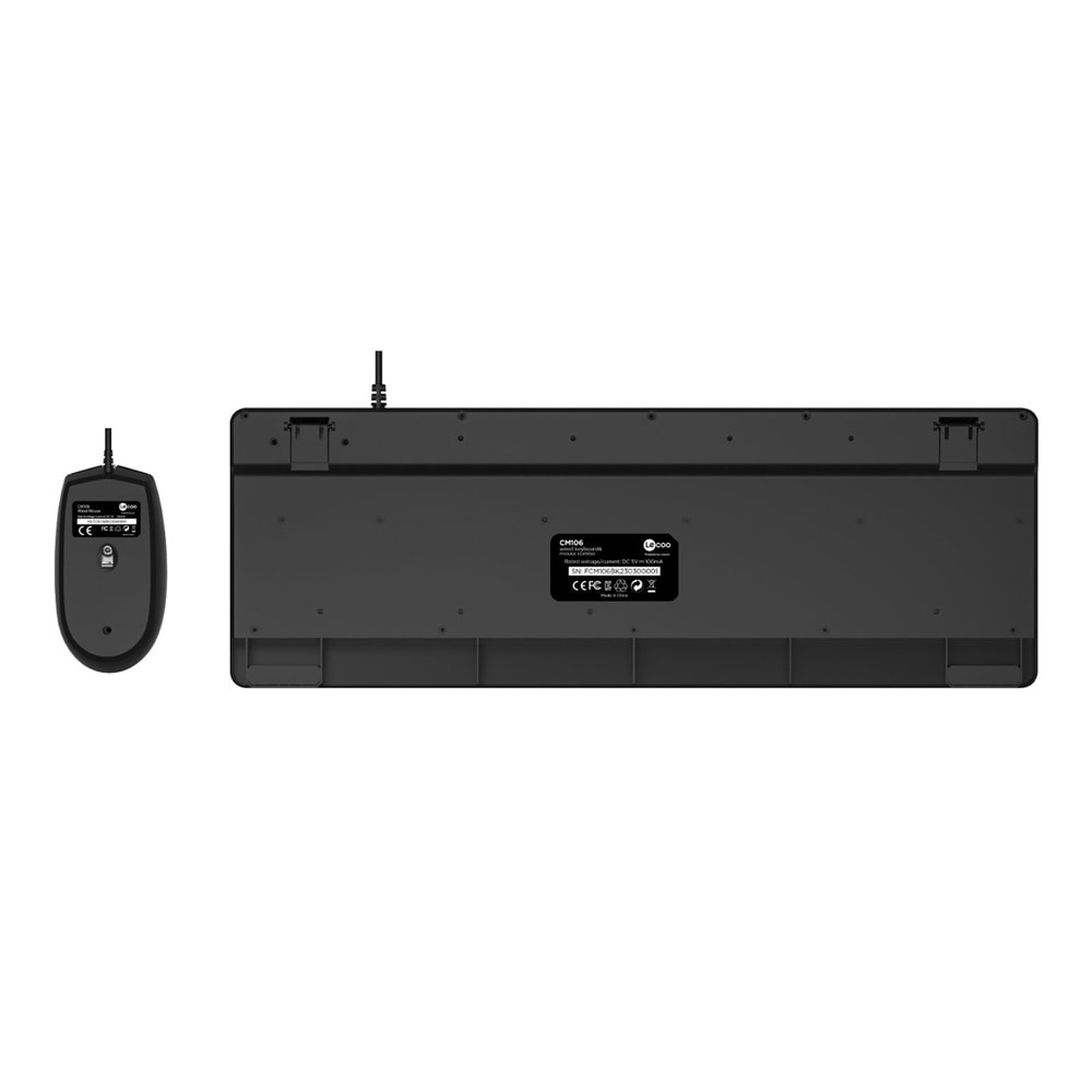Lecoo CM106 USB Kablolu Türkçe Q Klavye Mouse Set Siyah 1200 DPI Optik Mouse