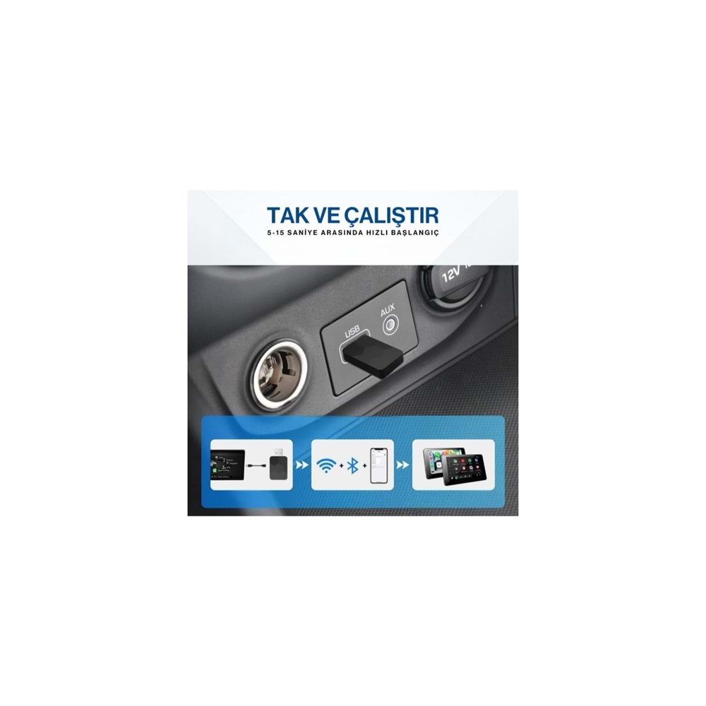 MPIA CP-2 Bluetooth 5.4 USB-C & USB-A Android Car Play Adaptör