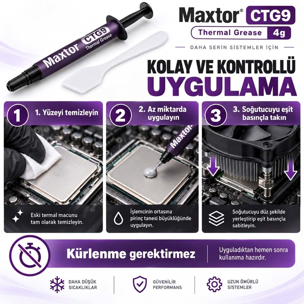 Maxtor CTG9 4gr 13.5W/mK Yüksek Performans Termal Macun