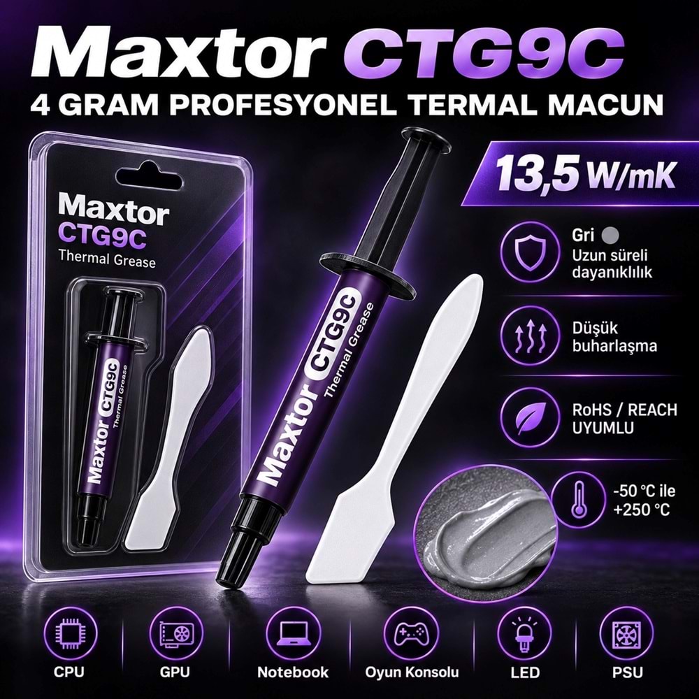 Maxtor CTG9 4gr 13.5W/mK Yüksek Performans Termal Macun