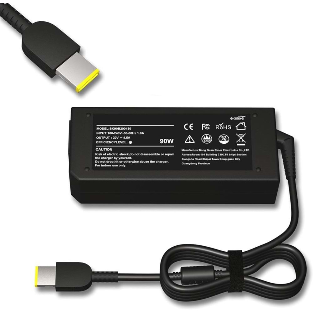 Fast CU33 90W 20V 4.5A Lenovo USB Adaptör, Lenovo Notebook Standart Şarj Aleti