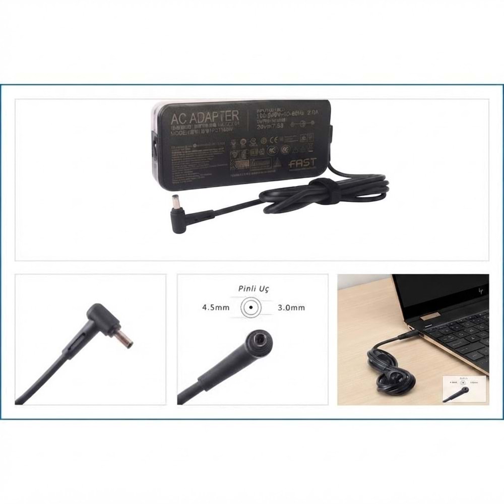 Fast CU21 Asus 20V 7.5A 150W 4.5x3.0mm Uyumlu Notebook Adaptör Şarj Aleti