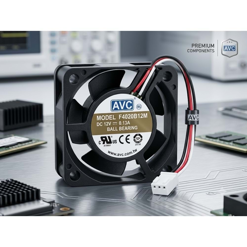 AVC F4020B12M 12V 0.13A 40x40x20mm Kasa Fanı