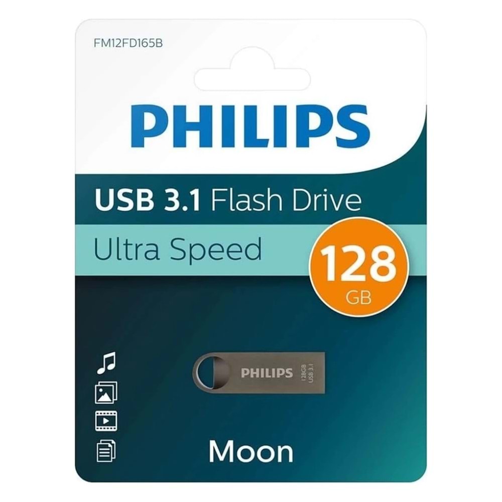 Philips USB 3.1 128GB Moon Uzay Grisi Flash Bellek