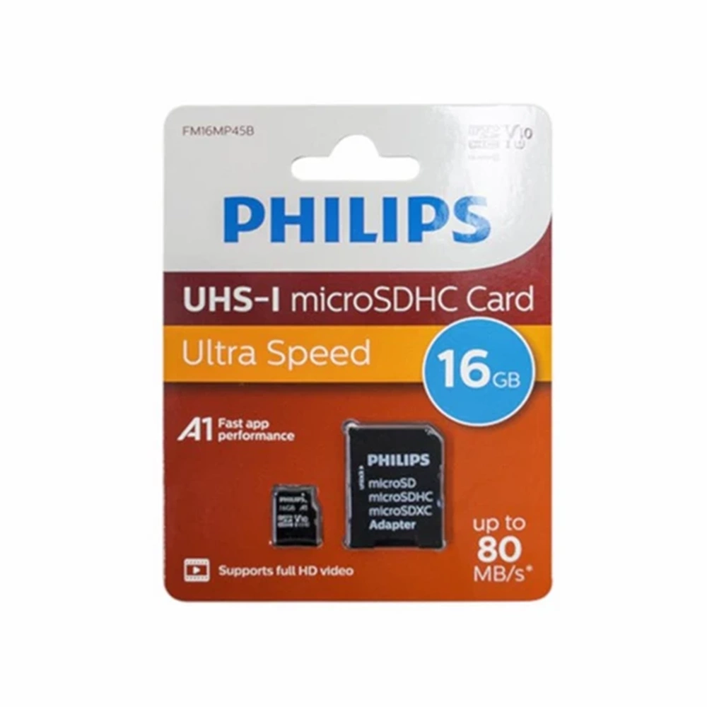 Philips FM16MP45B/00 16GB Class10 UHS-I U1 TF Adaptörlü Micro SDHC Hafıza Kartı