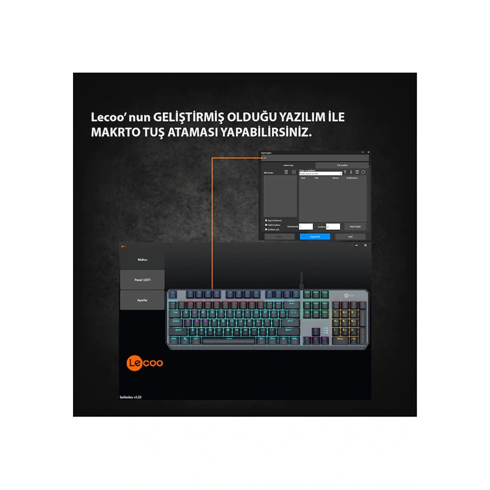 Lecoo GK301-RD-SW RGB Mekanik Oyuncu Klavyesi Red Switch Gaming Klavye
