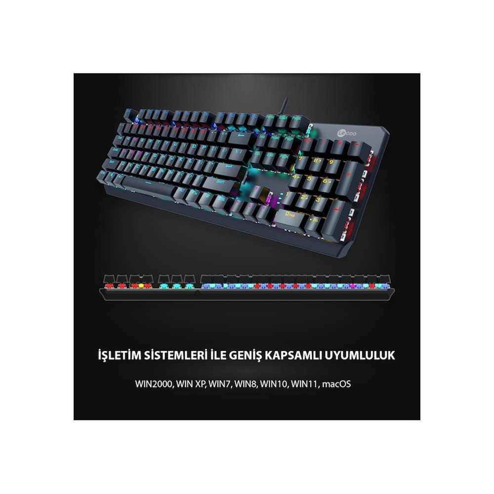 Lecoo GK301-RD-SW RGB Mekanik Oyuncu Klavyesi Red Switch Gaming Klavye