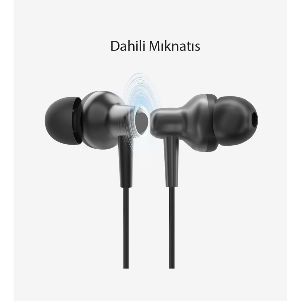 LinkTech H675 Siyah Premium Metal Süper Bas Silikonlu Kulak İçi 3.5mm AUX Kablolu Kulaklık