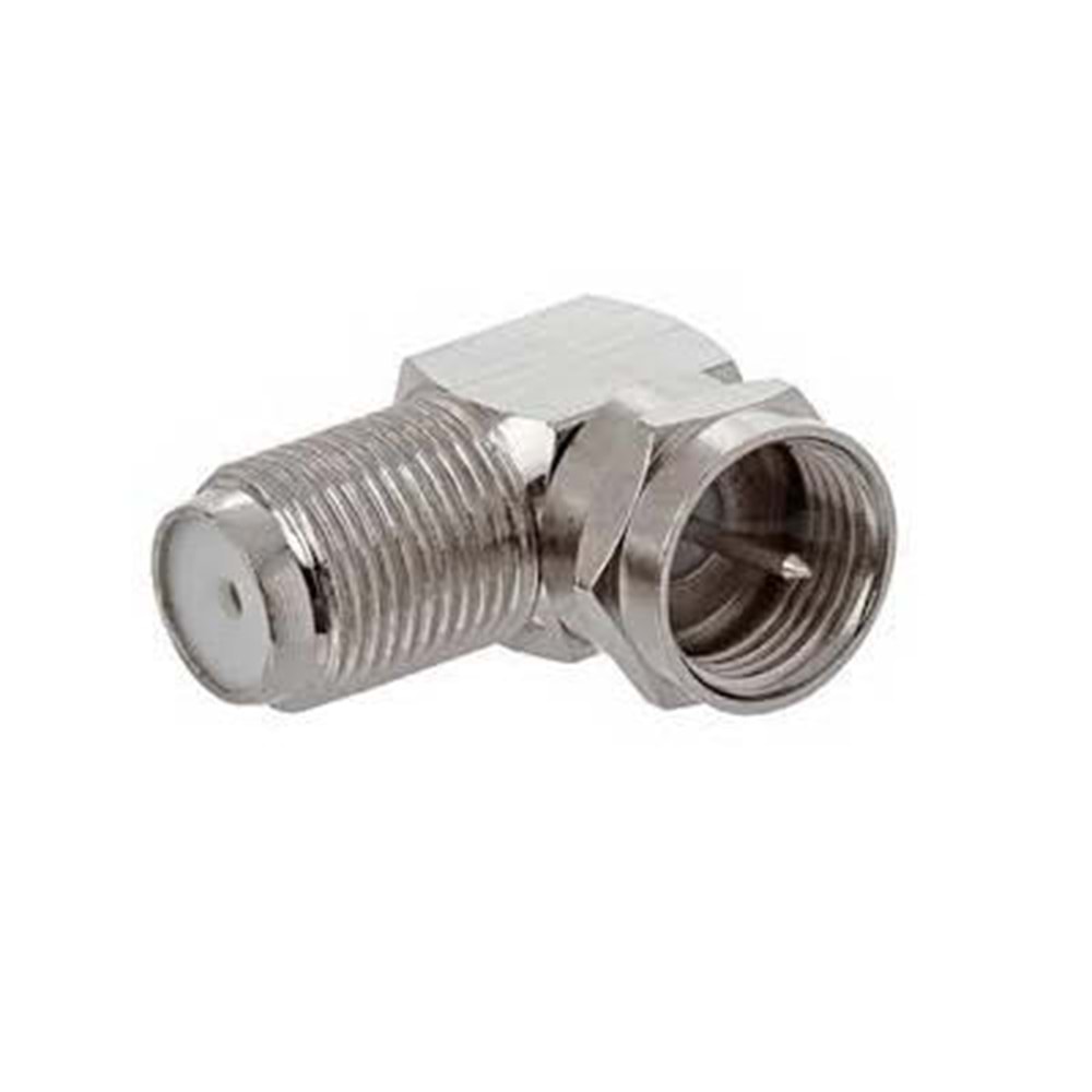 NBTech 90 Derece Çevirmeli FType / F Konnektör (RG6U kablolarıyla kullanım için) Nikel Kaplama (1 Adet)