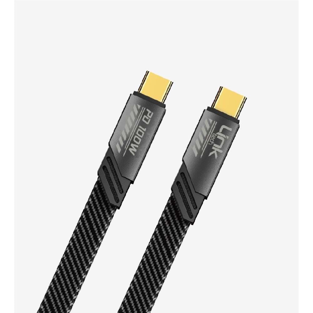 LinkTech K472 Gri Mecha Stil 1.2 Metre 100W Type C to Type C PD Hızlı Şarj Kablosu