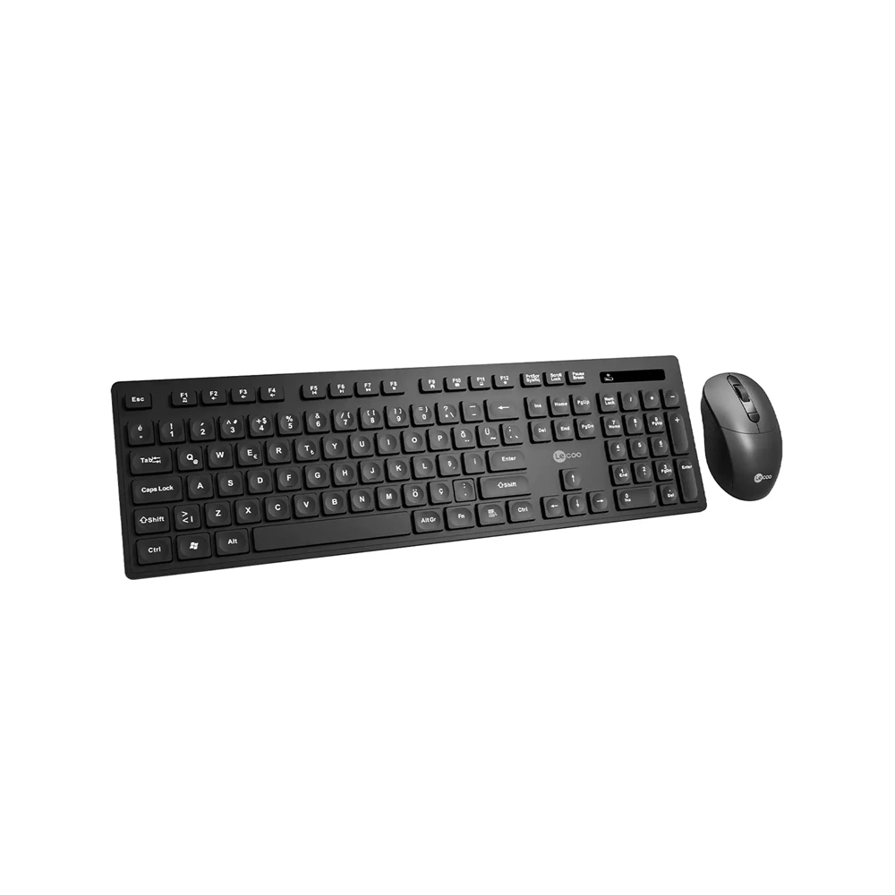 Lecoo KW201 Kablosuz Türkçe Q Klavye Mouse Seti Siyah 2.4GHz USB