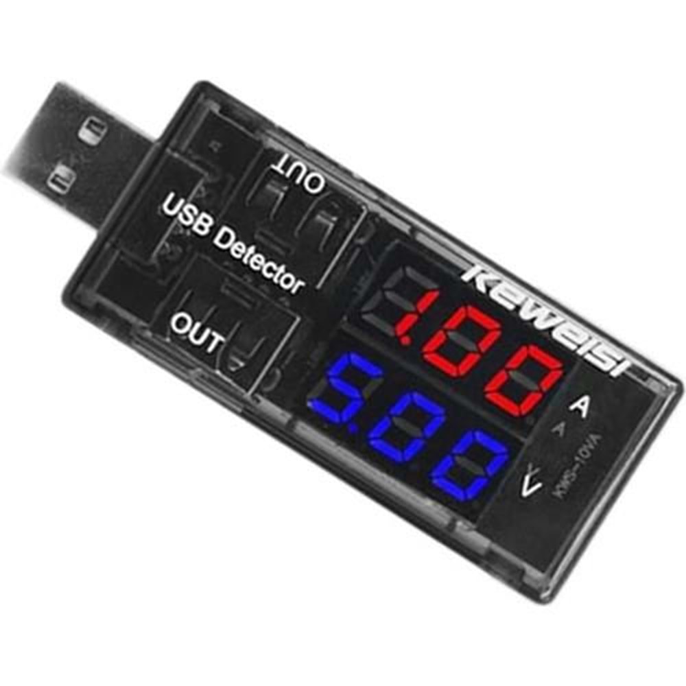 KEWEISI KWS-10VA Tablet ve Telefon USB AKIM AMPER ÖLÇER