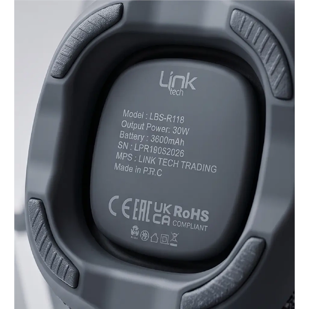Linktech LBS-R118 R118 Mavi LED Işık Efektli IPX5 Sertifikalı Bluetooth Hoparlör