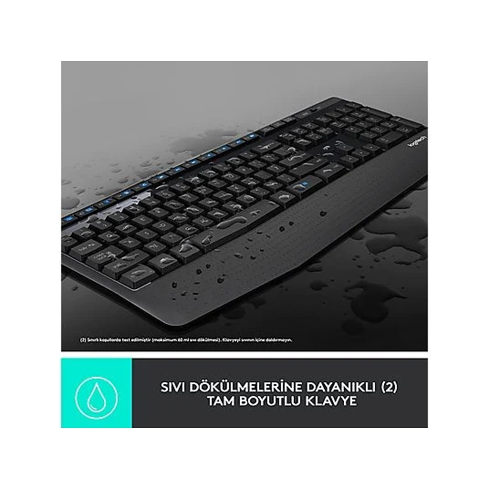 Logitech MK345 Kablosuz Q Trk Siyah Multimedya Klavye Mouse Set 920-006514