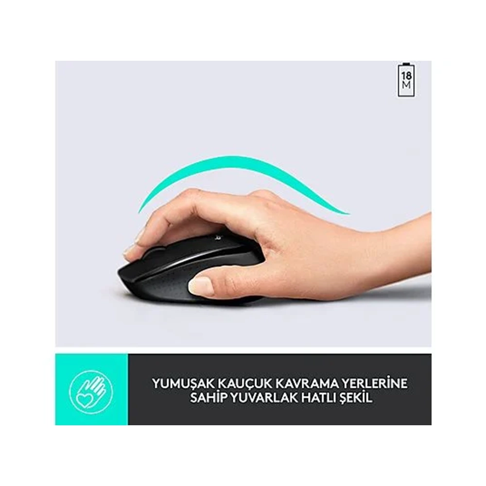 Logitech MK345 Kablosuz Q Trk Siyah Multimedya Klavye Mouse Set 920-006514