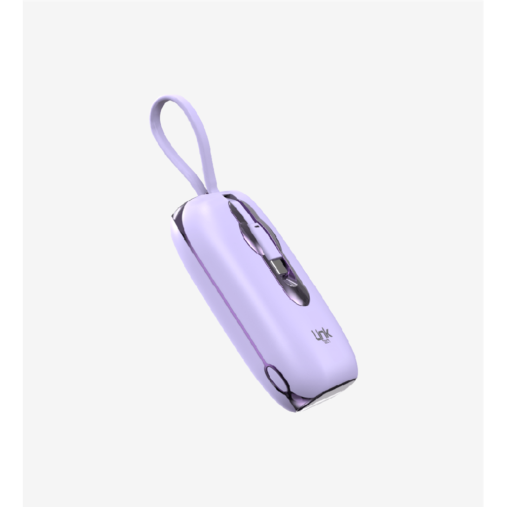 LinkTech MP09 9600 Mah Type-C / Lightning Kablolu 22.5W Powerbank Pd3.0 Mor