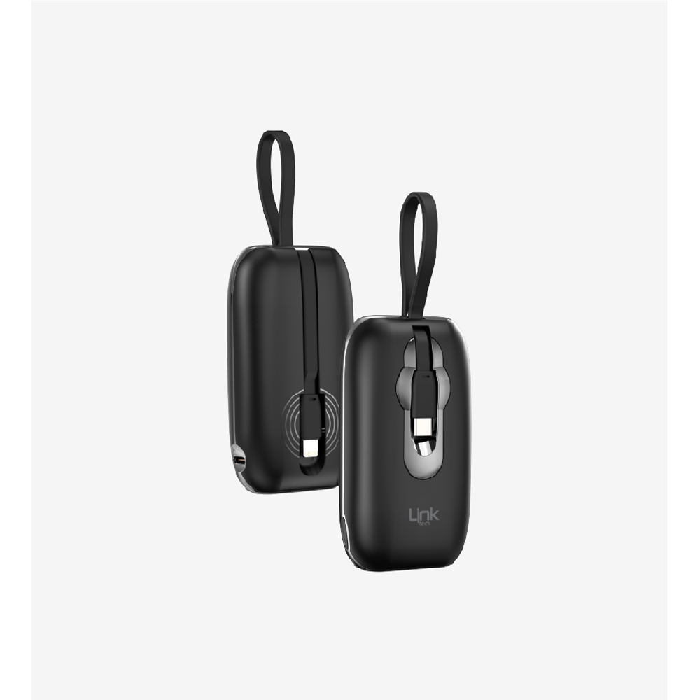 LinkTech MP09 9600 Mah Type-C / Lightning Kablolu 22.5W Powerbank Pd3.0 Siyah